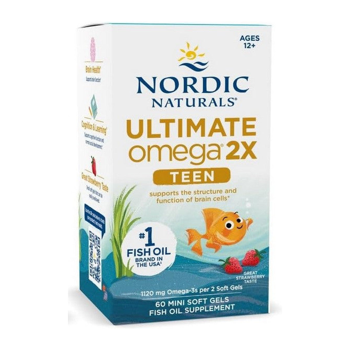 Nordic Naturals Ultimate Omega 2X Fish Oil TEEN, Strawberry - 60 m