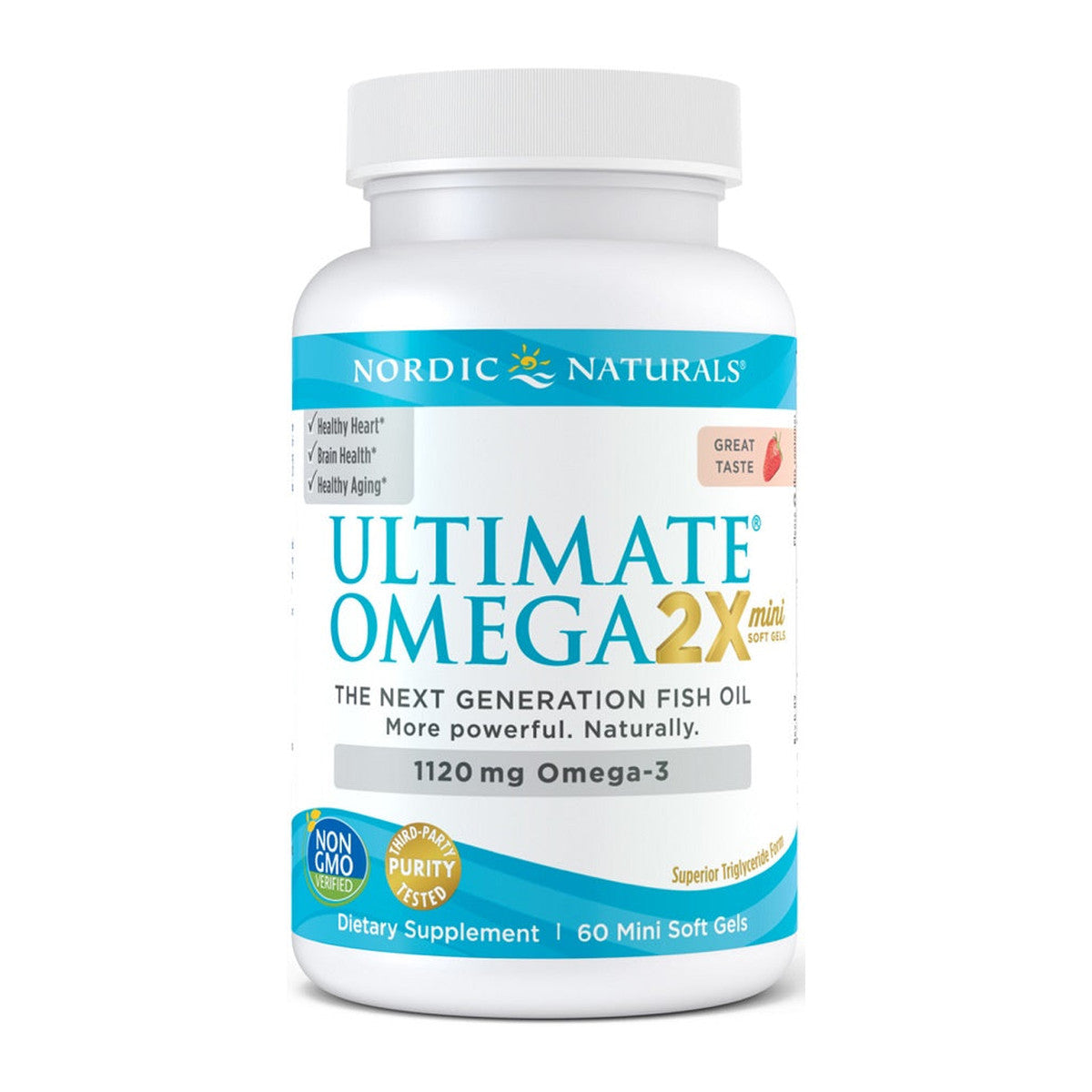Nordic Naturals Ultimate Omega 2X Mini, 1120mg Strawberry - 60 min