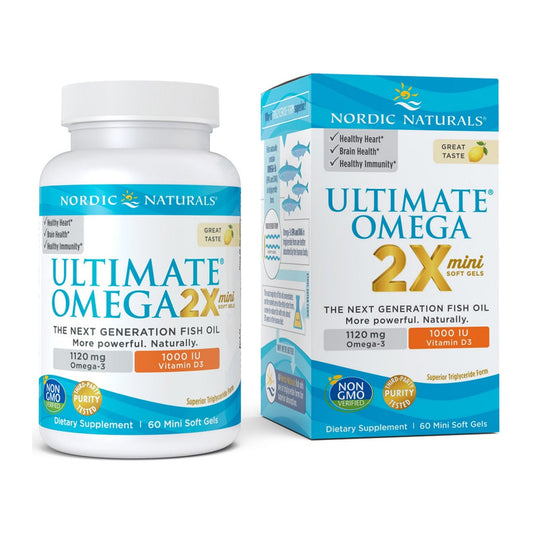 Nordic Naturals Ultimate Omega 2X Mini with Vitamin D3, 1120mg Lem
