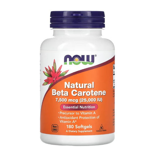 NOW Foods Beta Carotene Natural, 25 000 IU - 180 softgels