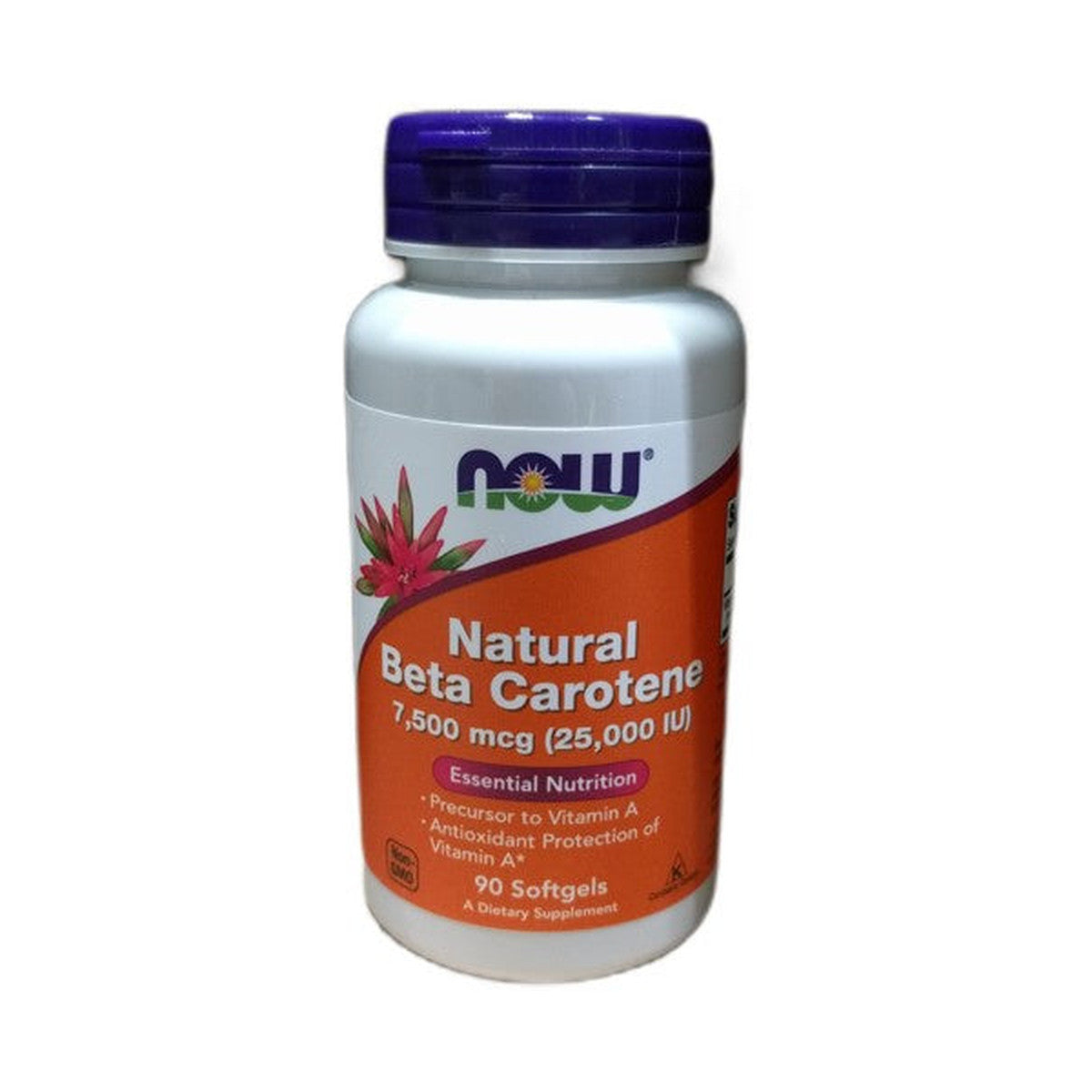 NOW Foods Beta Carotene Natural, 7 500 mcg (25 000 IU) - 90 softge