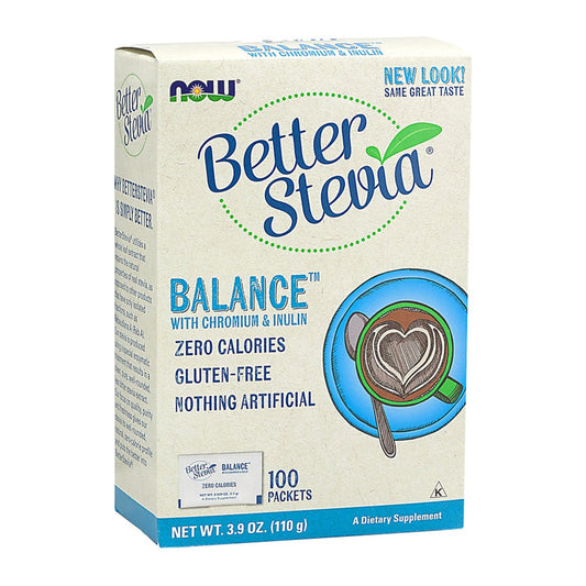 NOW Foods Better Stevia Balance with Chromium & Inulin - 100 packe