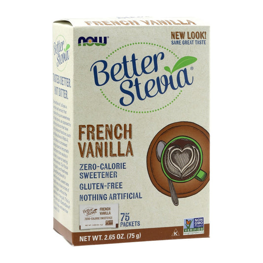 NOW Foods Better Stevia Packets, French Vanilla - 75 packets