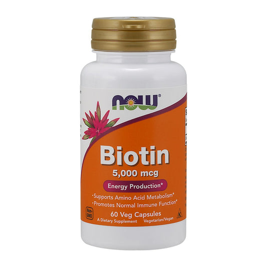 NOW Foods Biotin, 5000mcg - 60 vcaps
