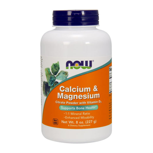 NOW Foods Calcium & Magnesium, Citrate Powder with Vitamin D3 - 22