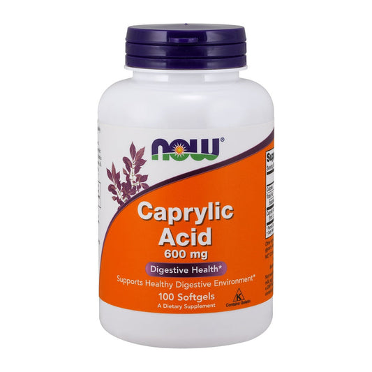 NOW Foods Caprylic Acid, 600mg - 100 softgels