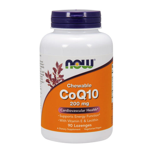 NOW Foods CoQ10 with Lecithin & Vitamin E, 200mg (Chewable) - 90 l