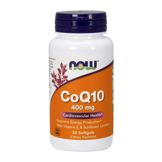 NOW Foods CoQ10 with Vitamin E & Sunflower Lecithin, 400mg - 30 so