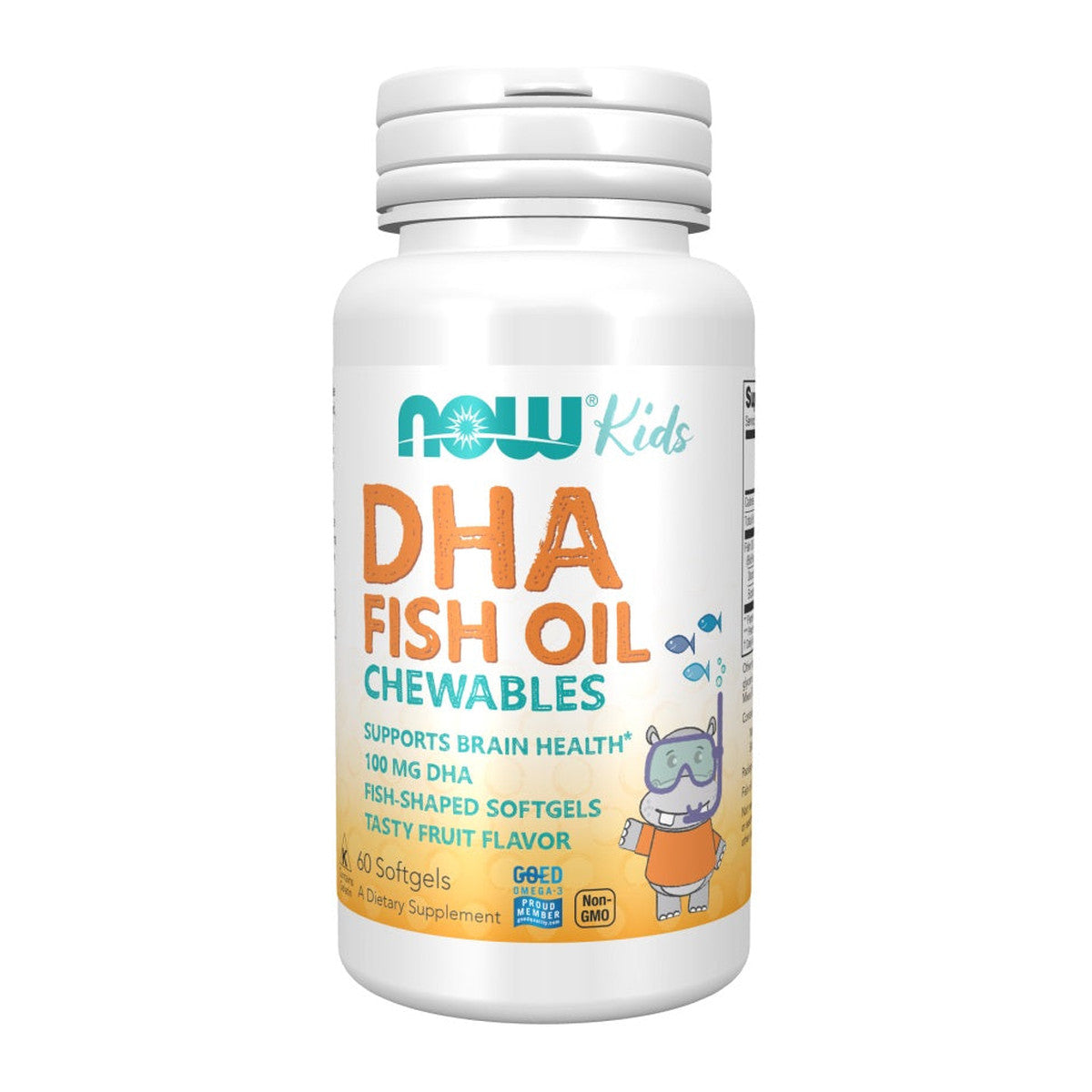 NOW Foods DHA Kids Fish Oil Chewables, 100mg - 60 softgels