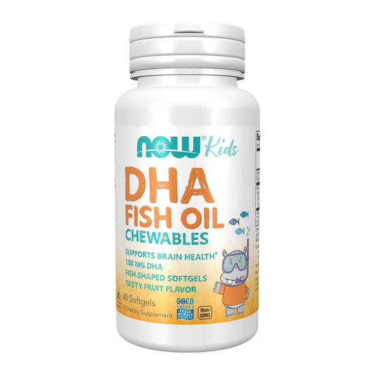 NOW Foods DHA Kids Fish Oil Chewables, 100mg - 60 softgels