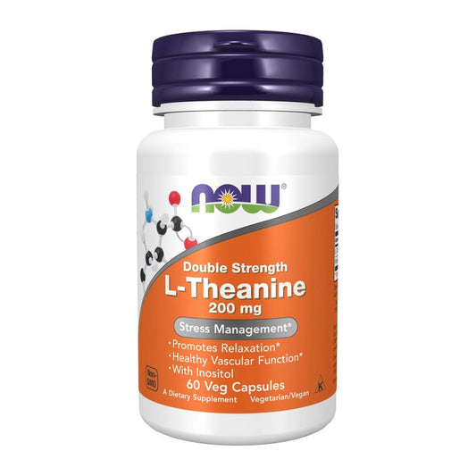 NOW Foods Double Strength L-Theanine, 200mg - 60 vcaps