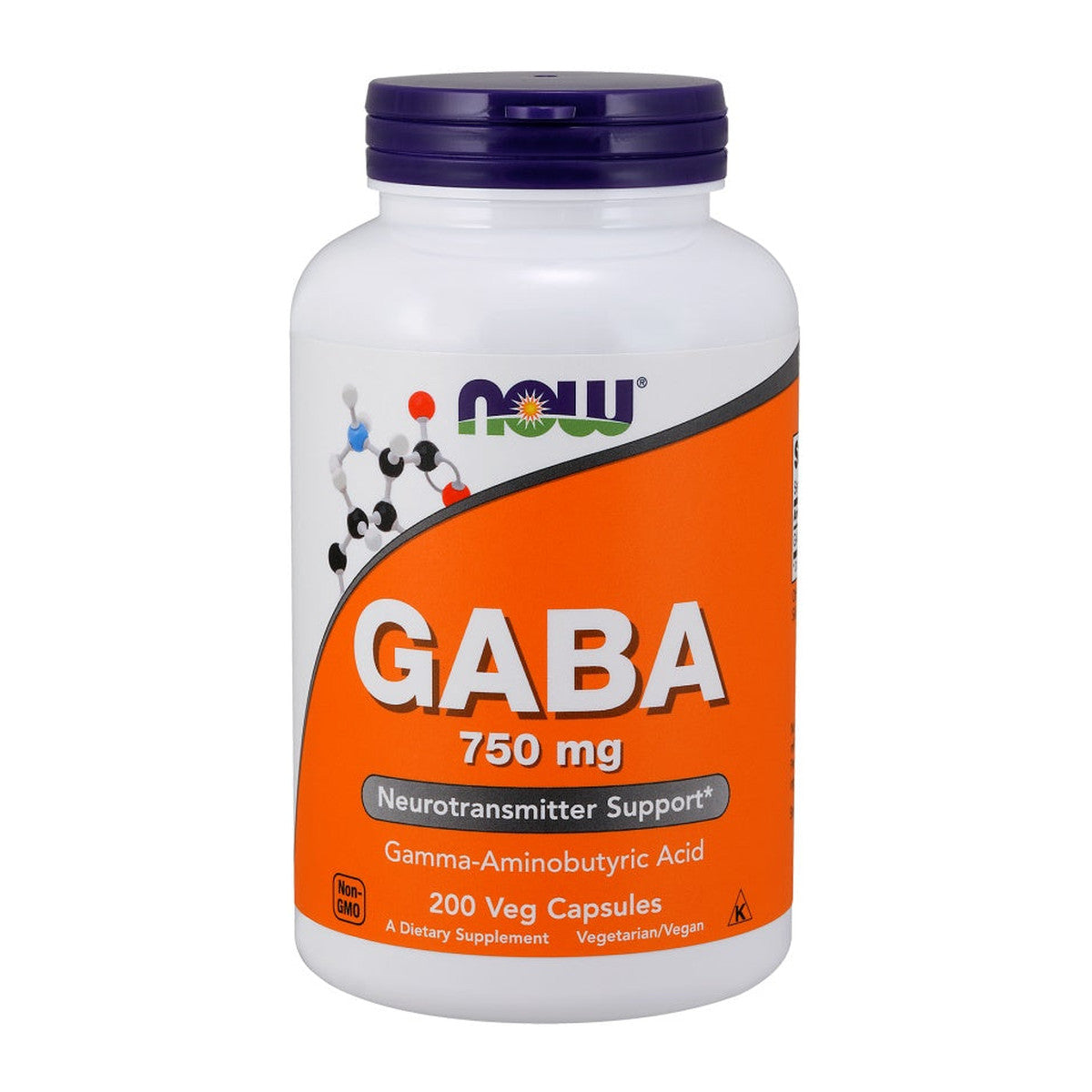 NOW Foods GABA, 750mg - 200 vcaps