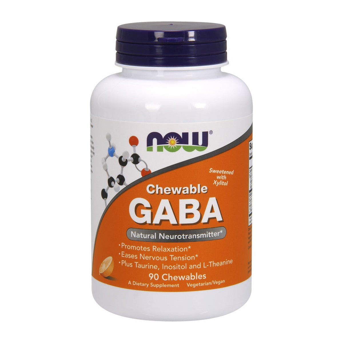 NOW Foods GABA Chewable with Taurine, Inositol and L-Theanine - 90