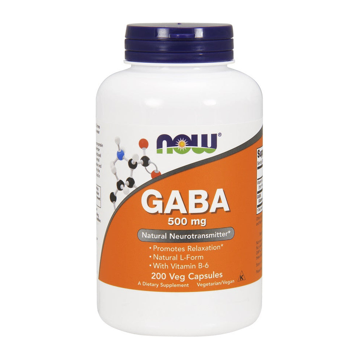 NOW Foods GABA with Vitamin B6, 500mg - 200 vcaps