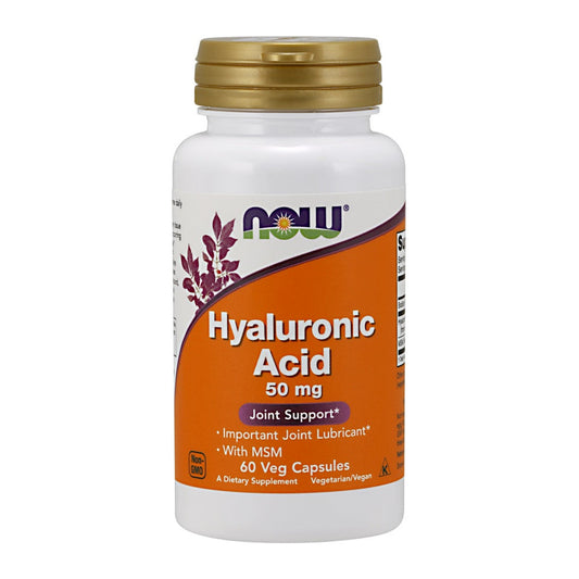 NOW Foods Hyaluronic Acid with MSM, 50mg - 60 vcaps
