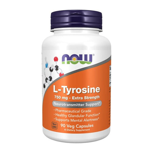 NOW Foods L-Tyrosine, Extra Strength 750mg - 90 vcaps