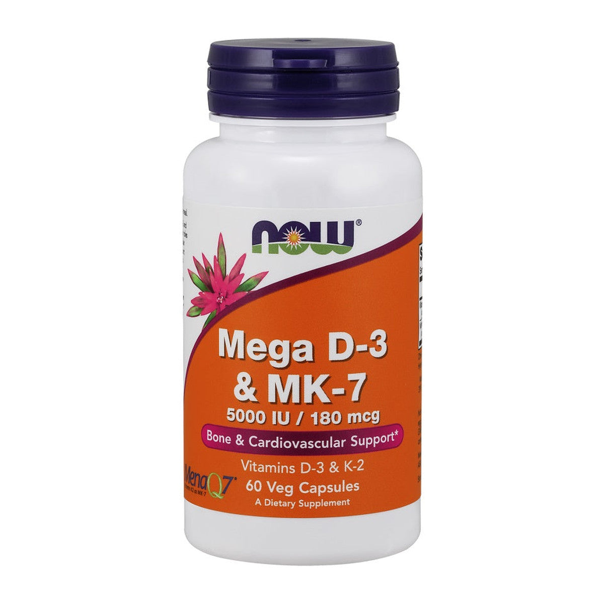 NOW Foods Mega D-3 & MK-7 - 60 vcaps