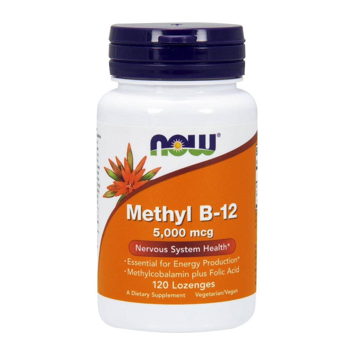 NOW Foods Methyl B-12 with Folic Acid, 5000mcg - 120 lozenges