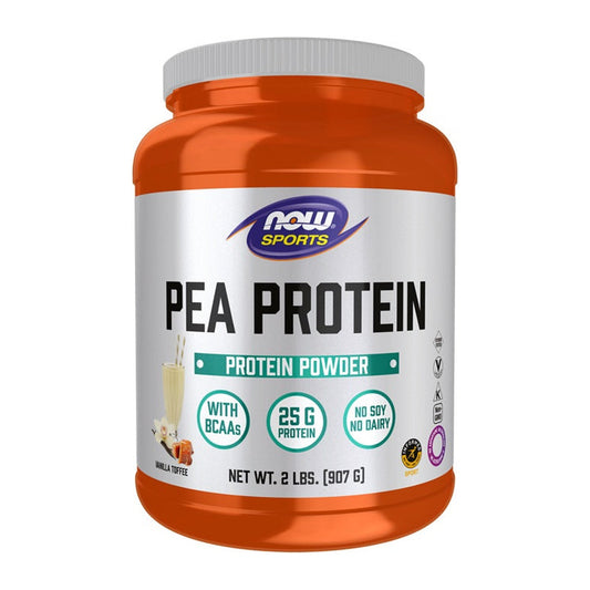 NOW Foods Pea Protein, Vanilla Toffee - 907g