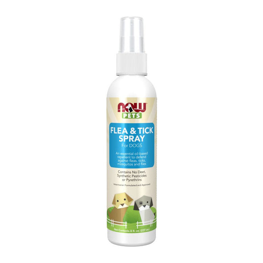 NOW Foods Pets, Flea & Tick Spray for Dogs - 237 ml.