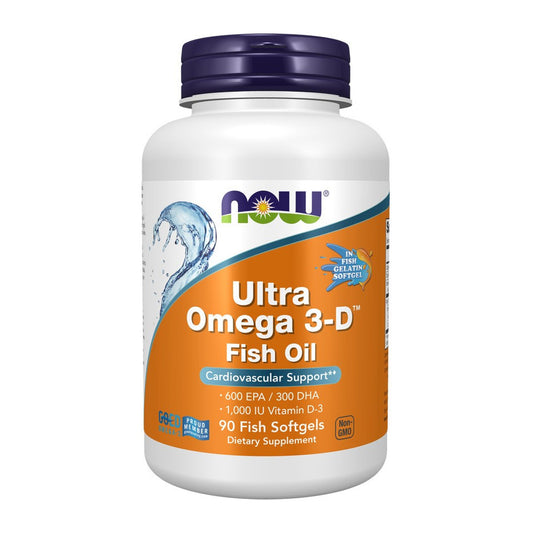 NOW Foods Ultra Omega 3-D (In Fish Gelatin Softgels) - 90 softgels