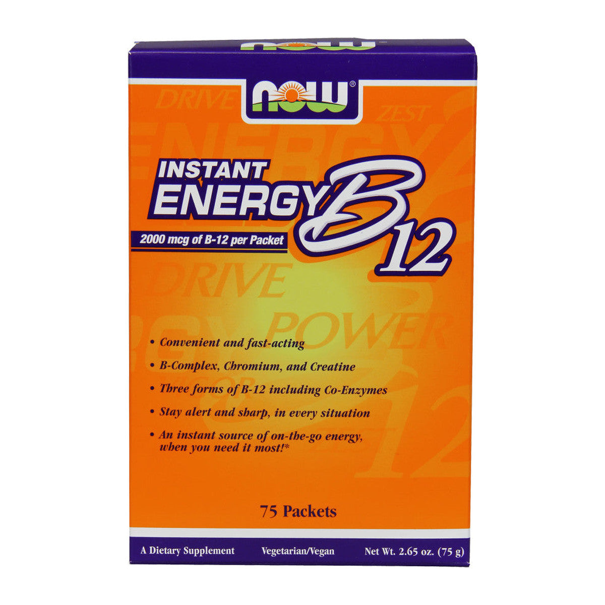 NOW Foods Vitamin B-12, Instant Energy - 75 packets