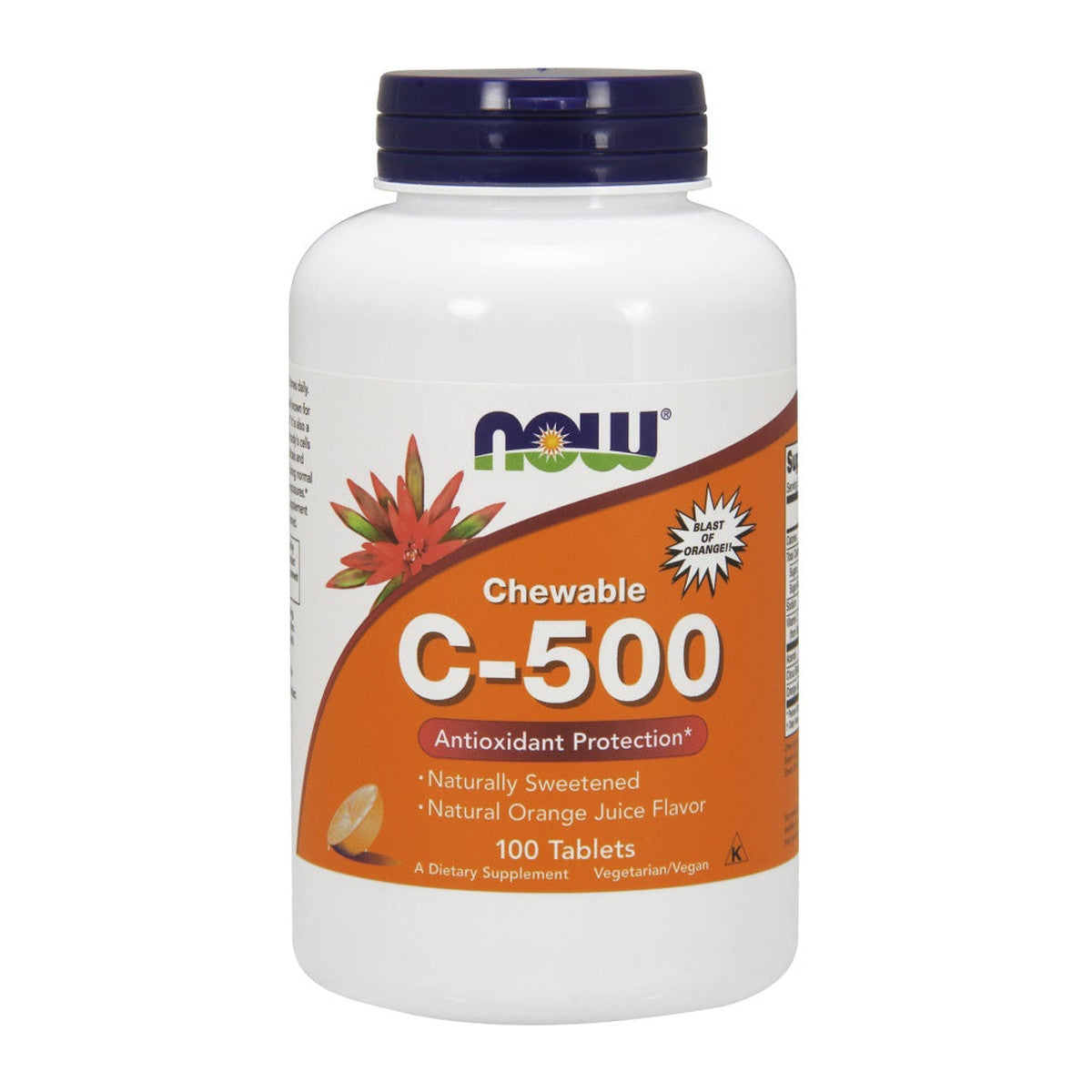 NOW Foods Vitamin C-500 Chewable, Orange - 100 tabs