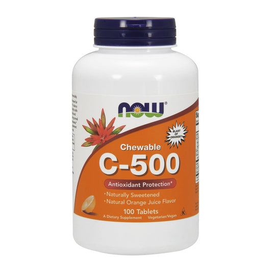 NOW Foods Vitamin C-500 Chewable, Orange - 100 tabs