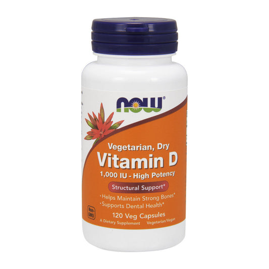 NOW Foods Vitamin D, 1000 IU Vegetarian - Dry - 120 vcaps