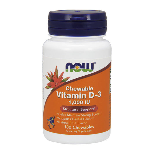 NOW Foods Vitamin D-3, 1000 IU (Chewable) - 180 chewables