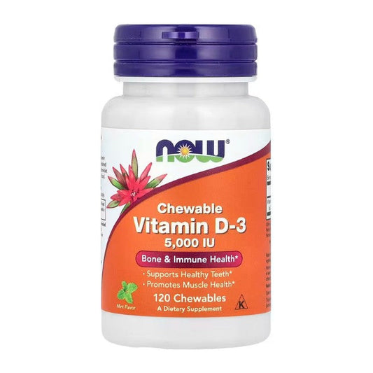 NOW Foods Vitamin D-3, 5000 IU (Chewable) - 120 chewables