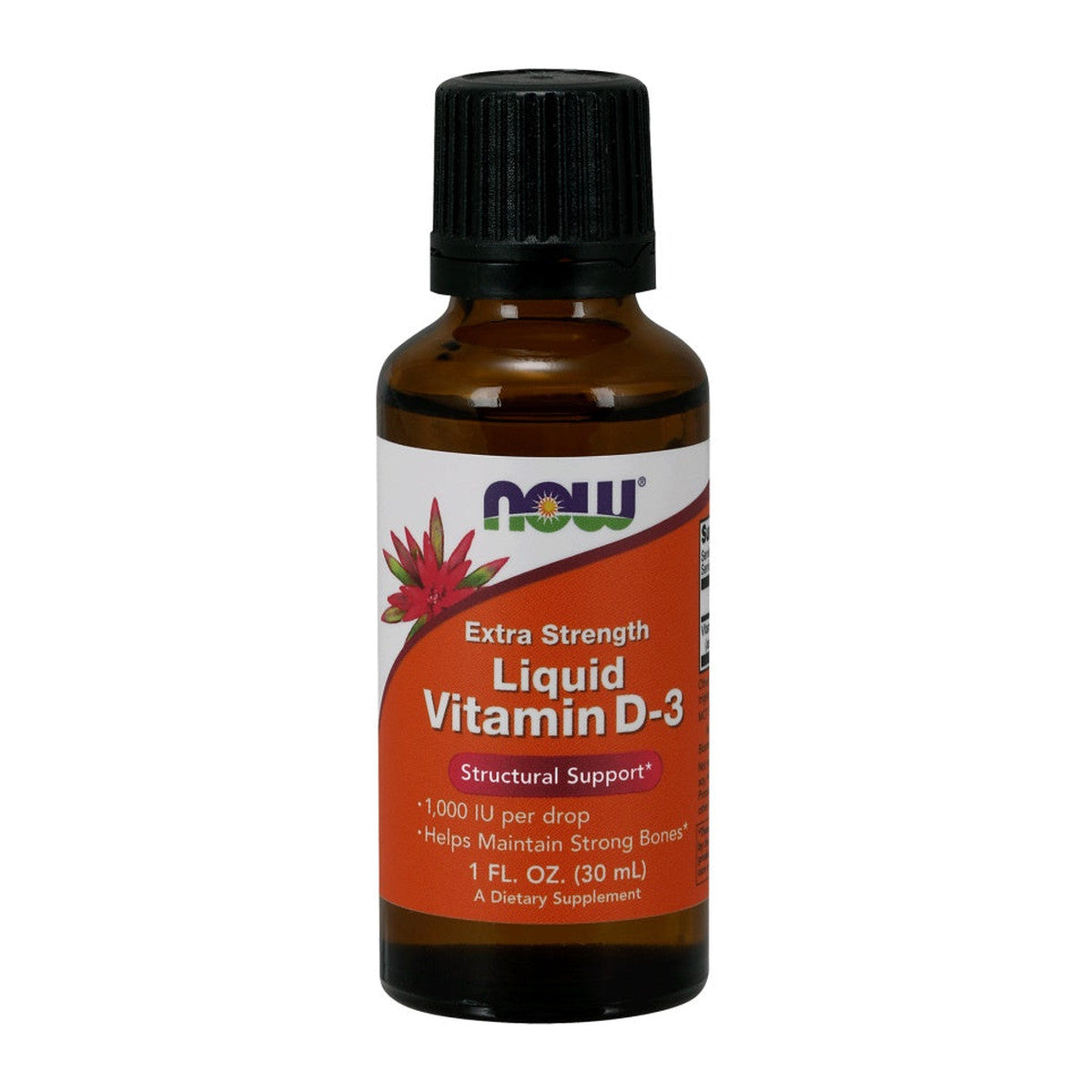 NOW Foods Vitamin D-3 Liquid, 1000 IU (Extra Strength) - 30 ml.