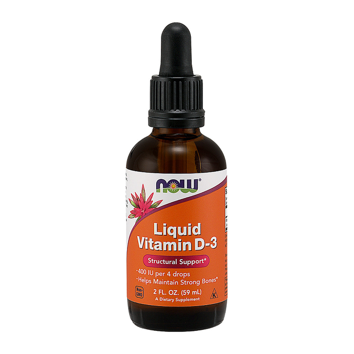 NOW Foods Vitamin D-3 Liquid, 400 IU - 59 ml.