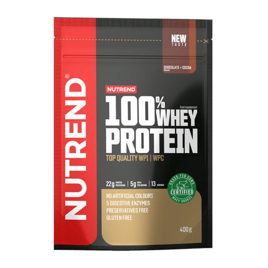 Nutrend 100% Whey Protein, Chocolate + Cocoa - 400g