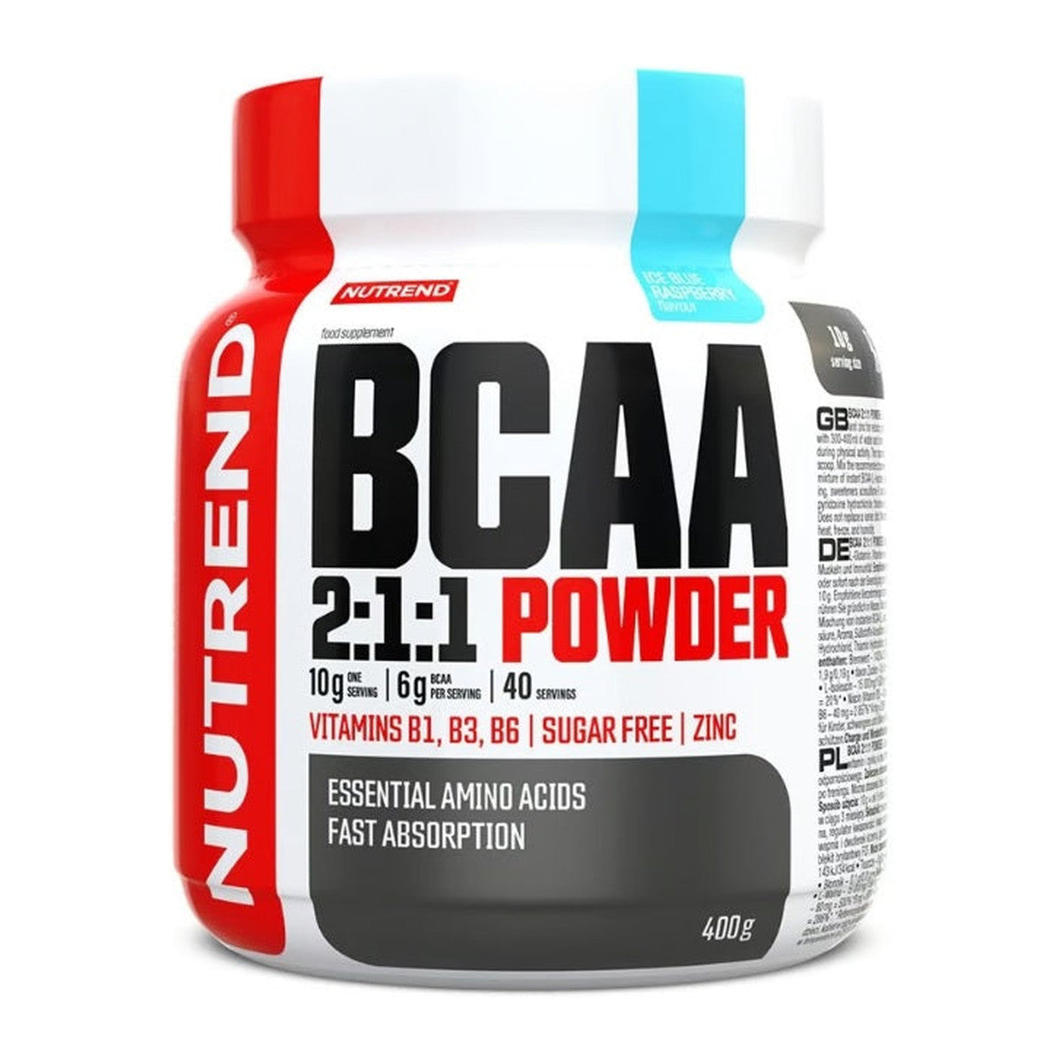 Nutrend BCAA 2:1:1 Powder, Icy Blue Raspberry - 400g