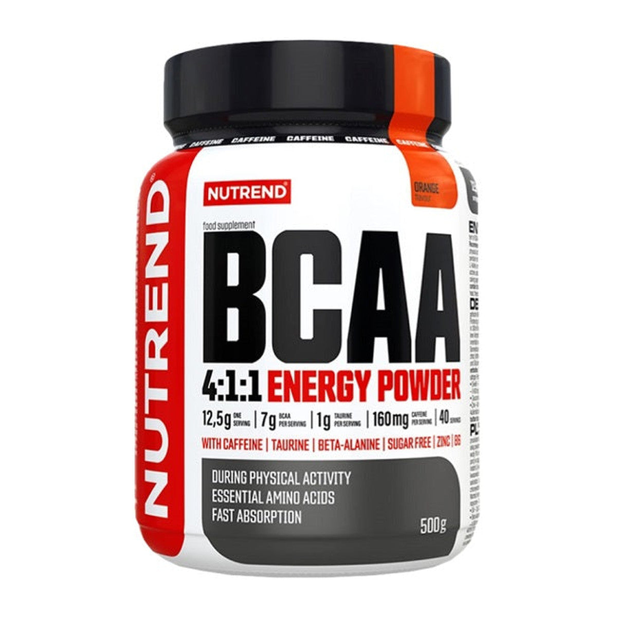 Nutrend BCAA 4:1:1 Energy Powder, Orange - 500g