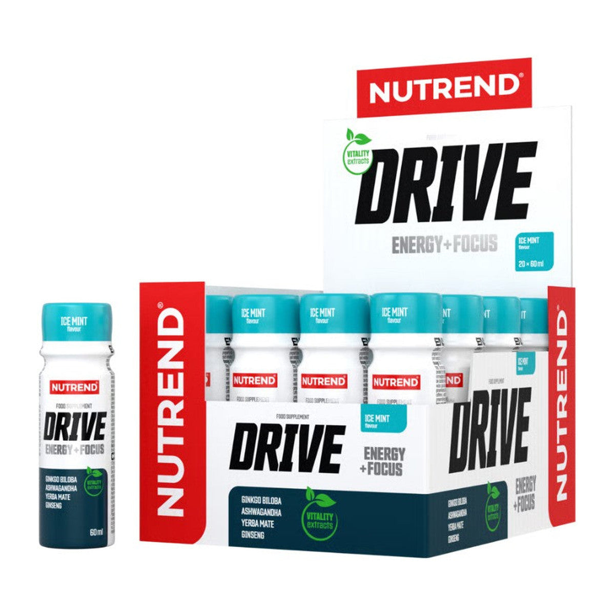 Nutrend Drive Shot, Ice Mint - 20 x 60 ml.