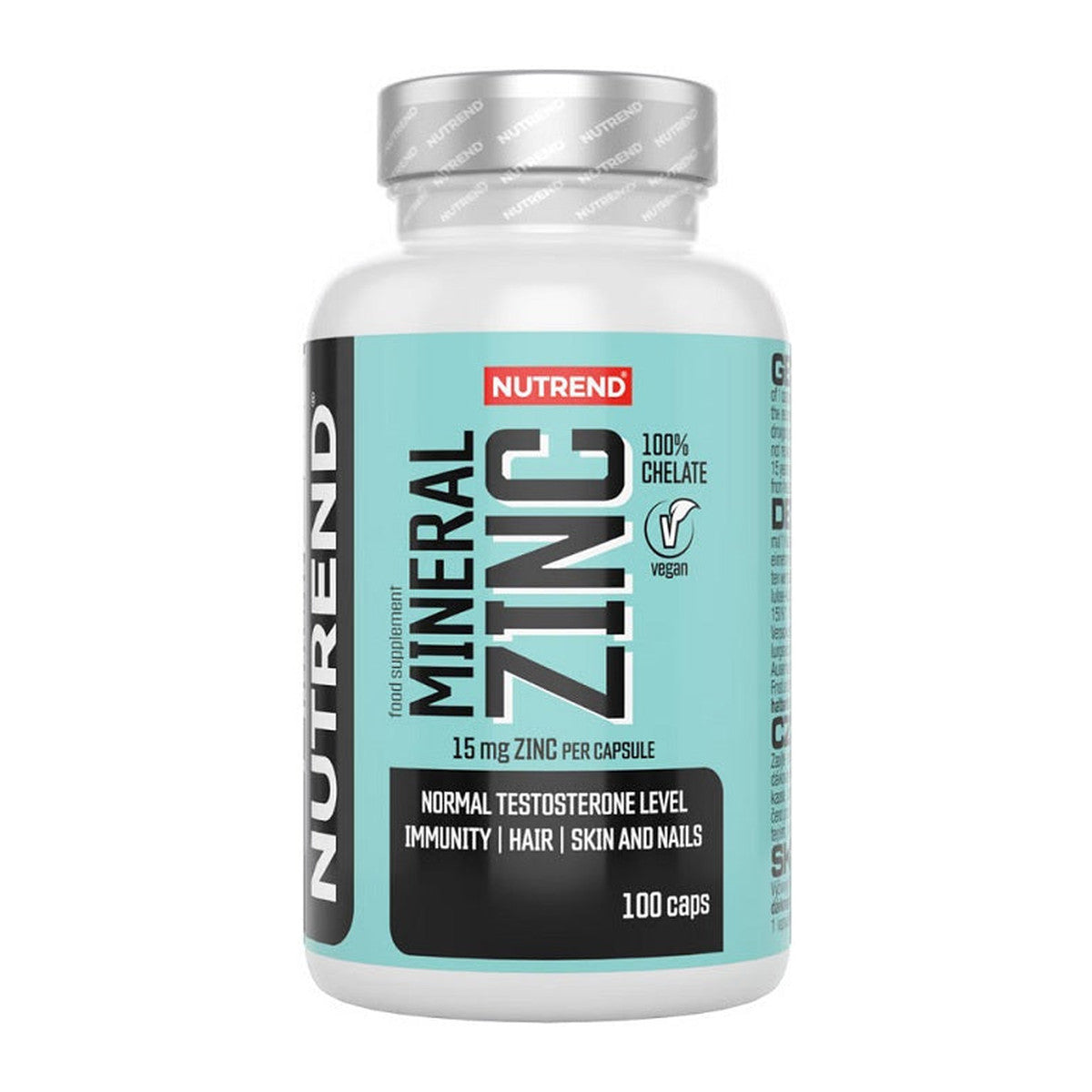 Nutrend Mineral Zinc 100% Chelate, 15mg - 100 vcaps