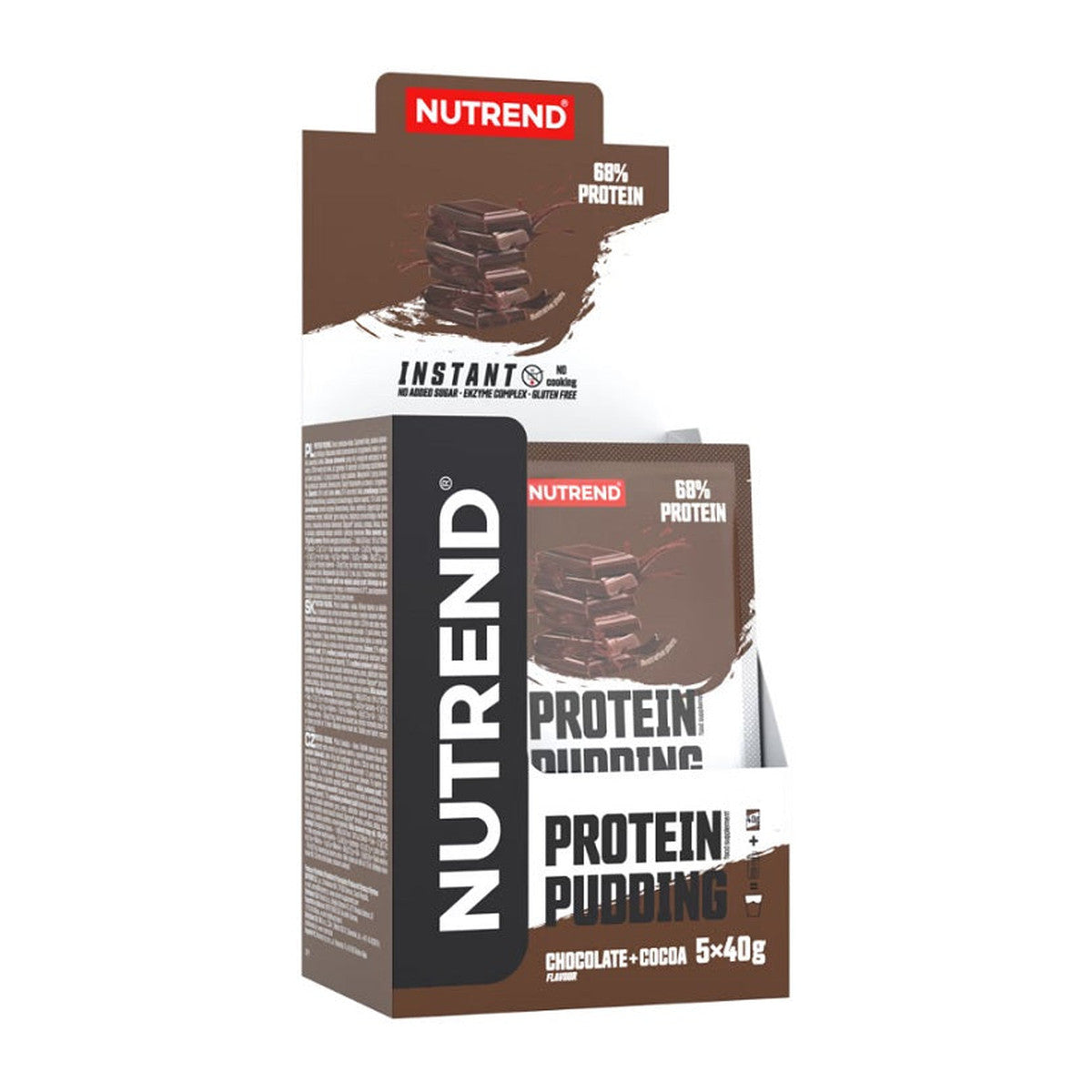 Nutrend Protein Pudding, Chocolate + Cocoa - 5 x 40g