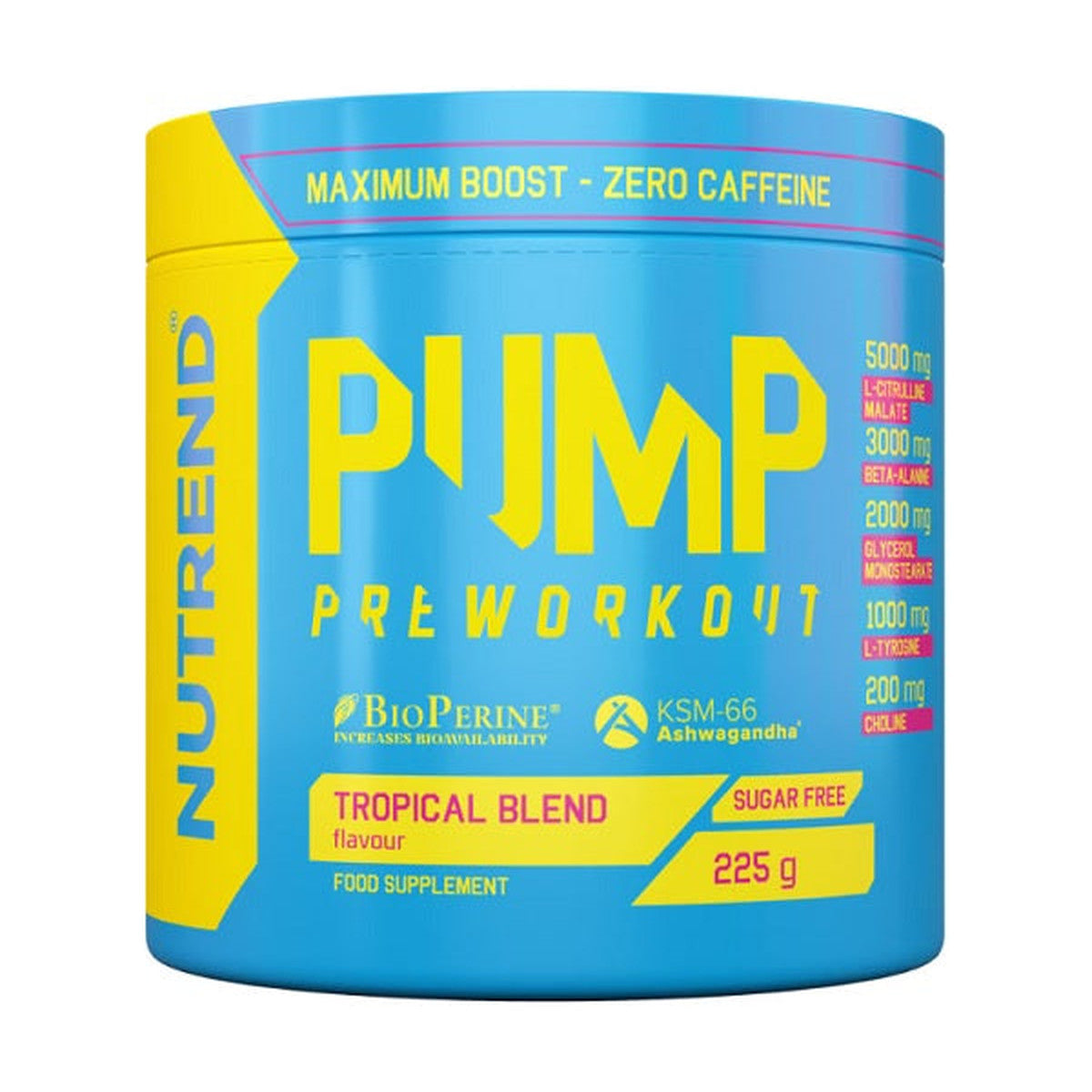 Nutrend Pump Pre-Workout, Tropical Blend - 225g