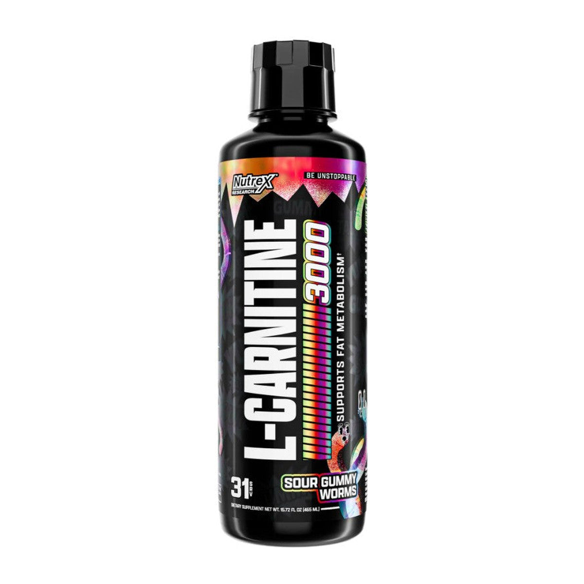 Nutrex L-Carnitine 3000, Sour Gummy Worms - 465 ml.