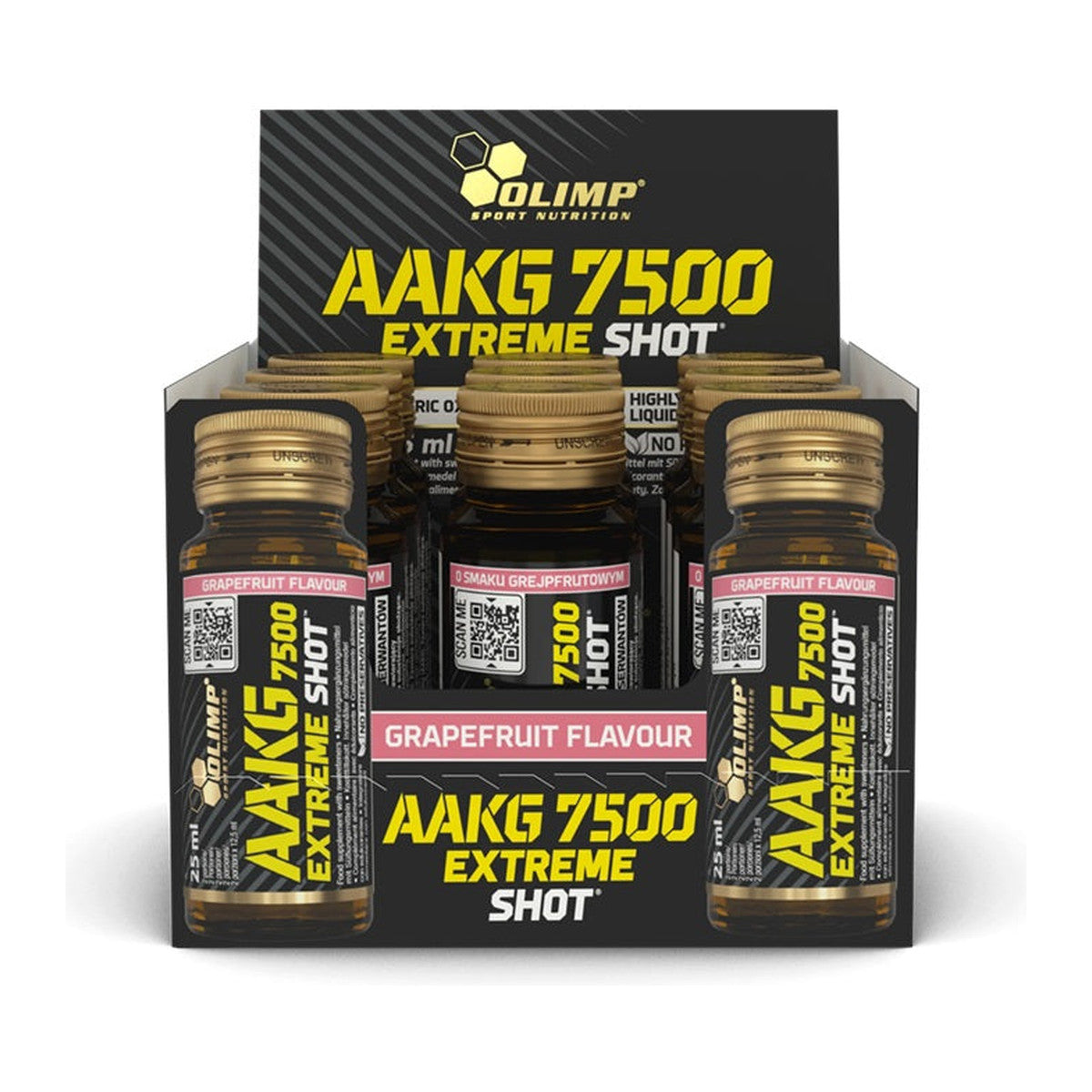 Olimp Nutrition AAKG 7500 Extreme Shot, Grapefruit - 9 x 25 ml.