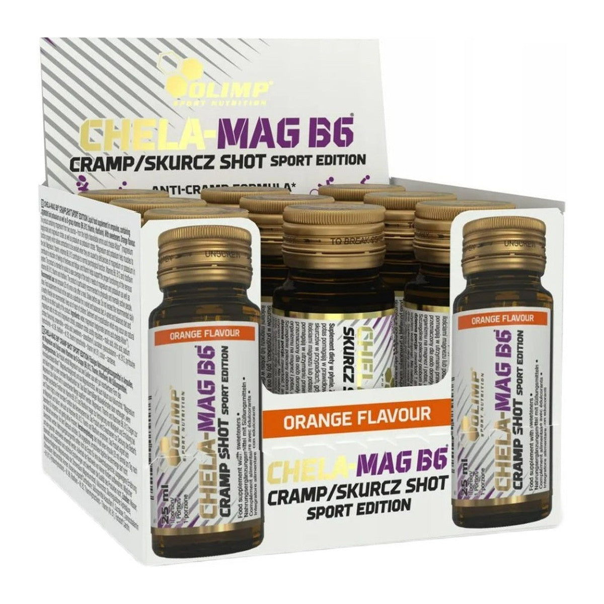 Olimp Nutrition Chela-Mag B6 Cramp Shot, Orange - 9 x 25 ml.