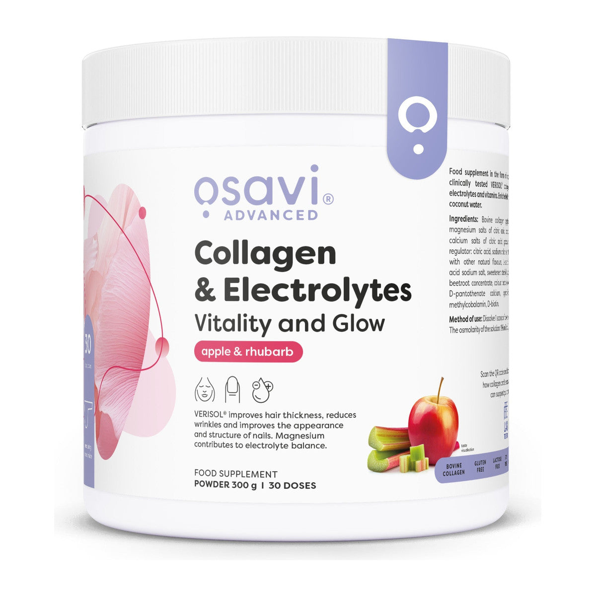 Osavi Collagen Electrolytes Vitality and Glow, Apple & Rhubarb - 3