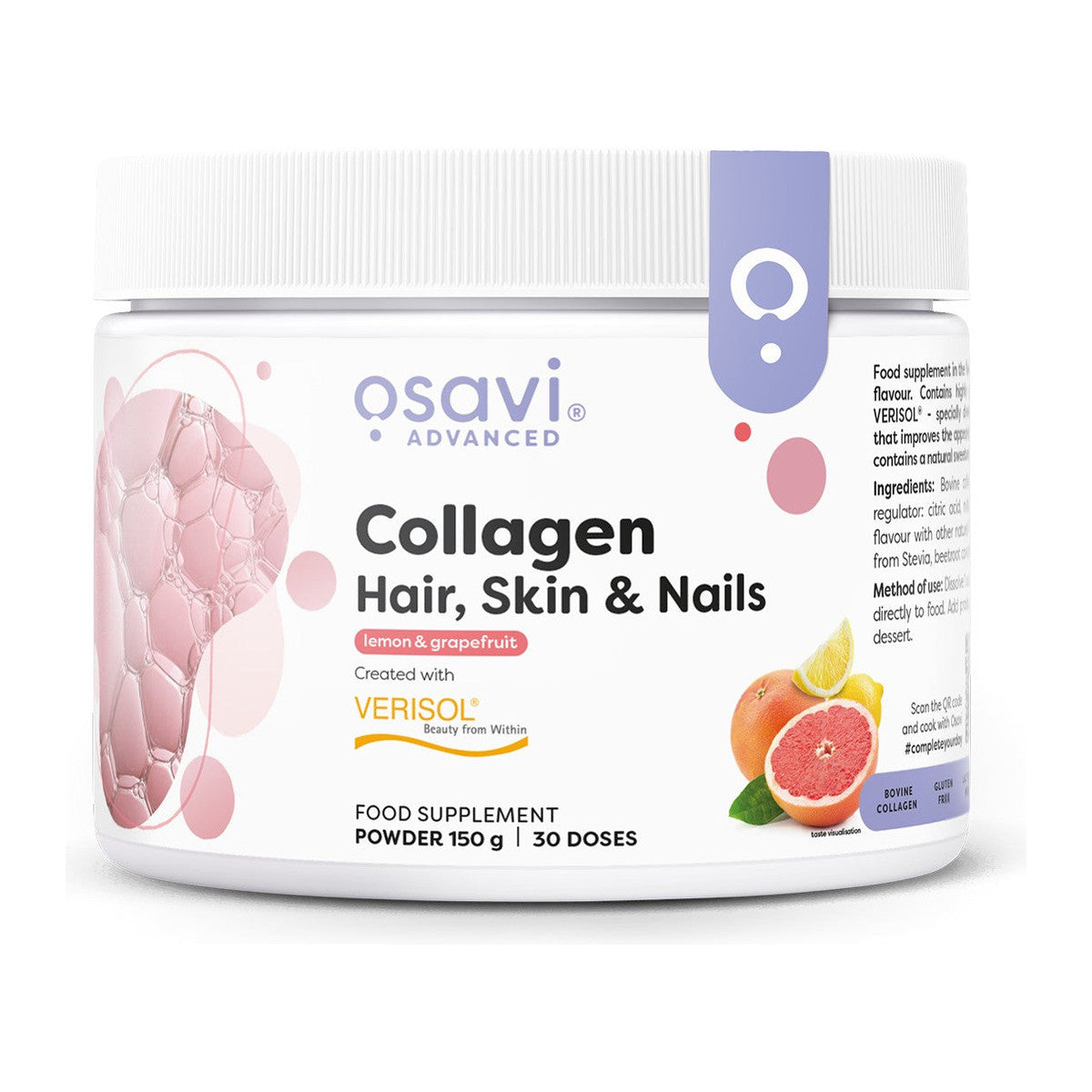 Osavi Collagen Peptides (Hair Skin & Nails), Lemon & Grapefruit