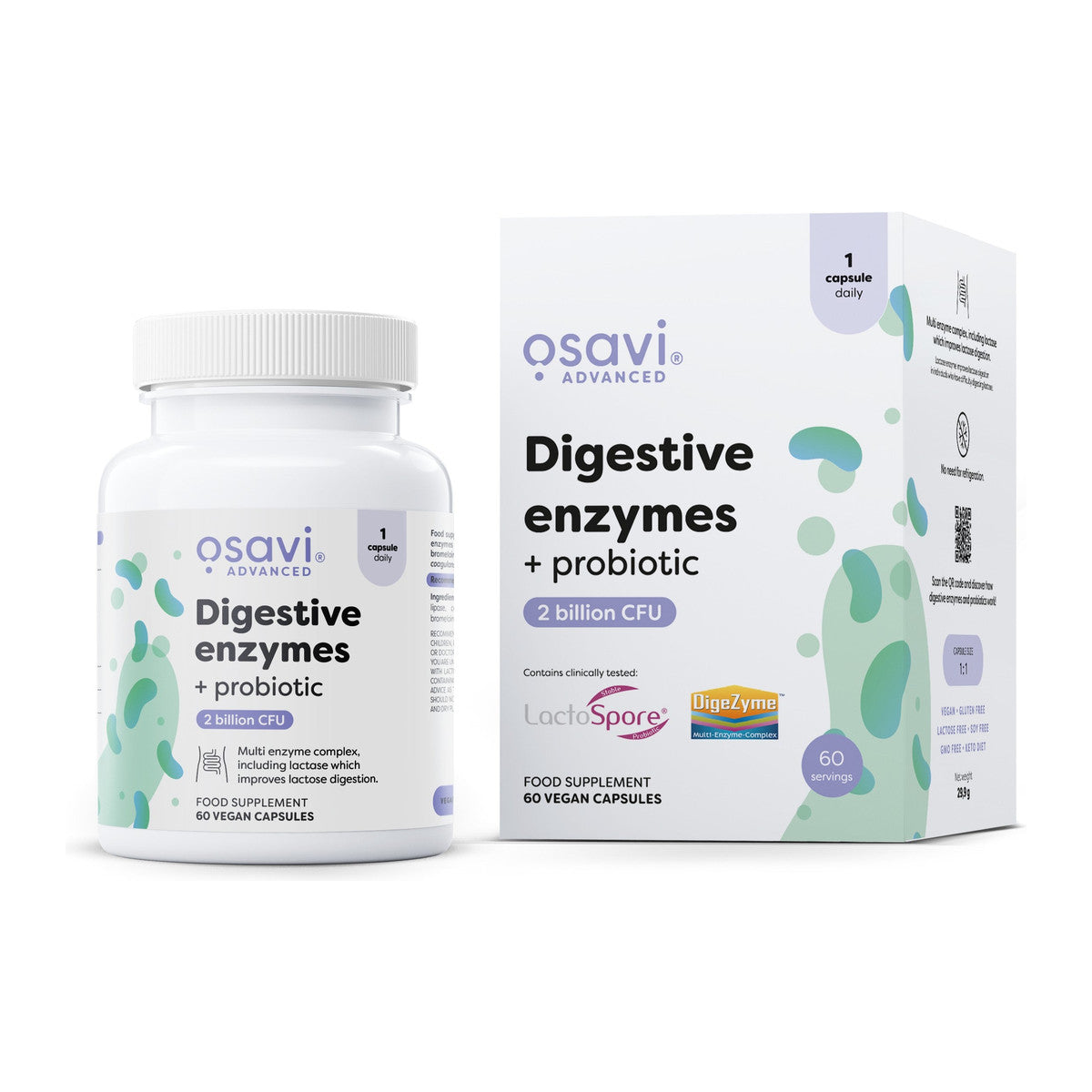 Osavi Digestive enzymes + probiotic - 60 vegan caps