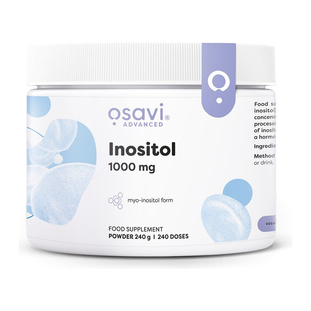 Osavi Inositol Powder, 1000mg - 240g