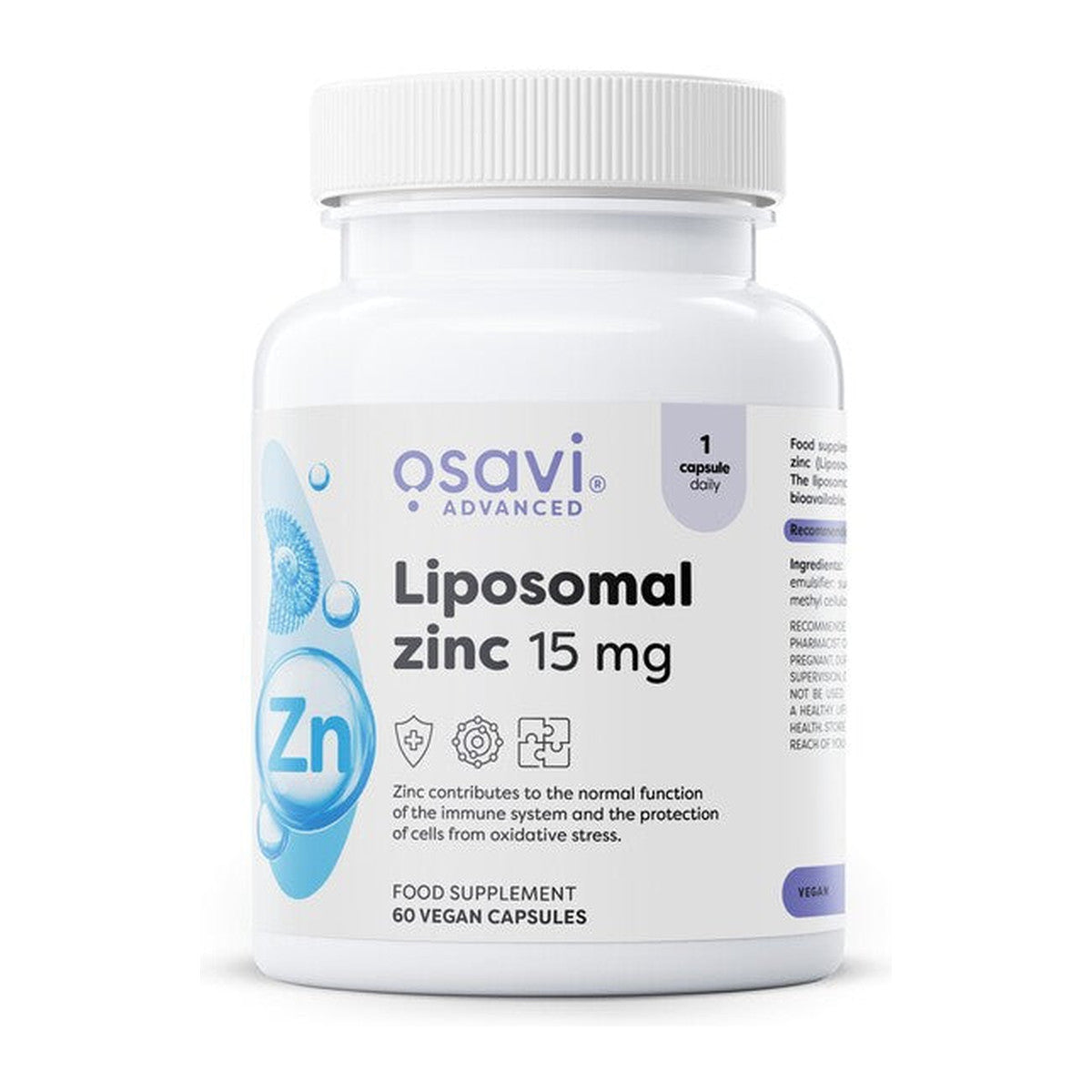 Osavi Liposomal Zinc, 15mg - 60 vegan caps