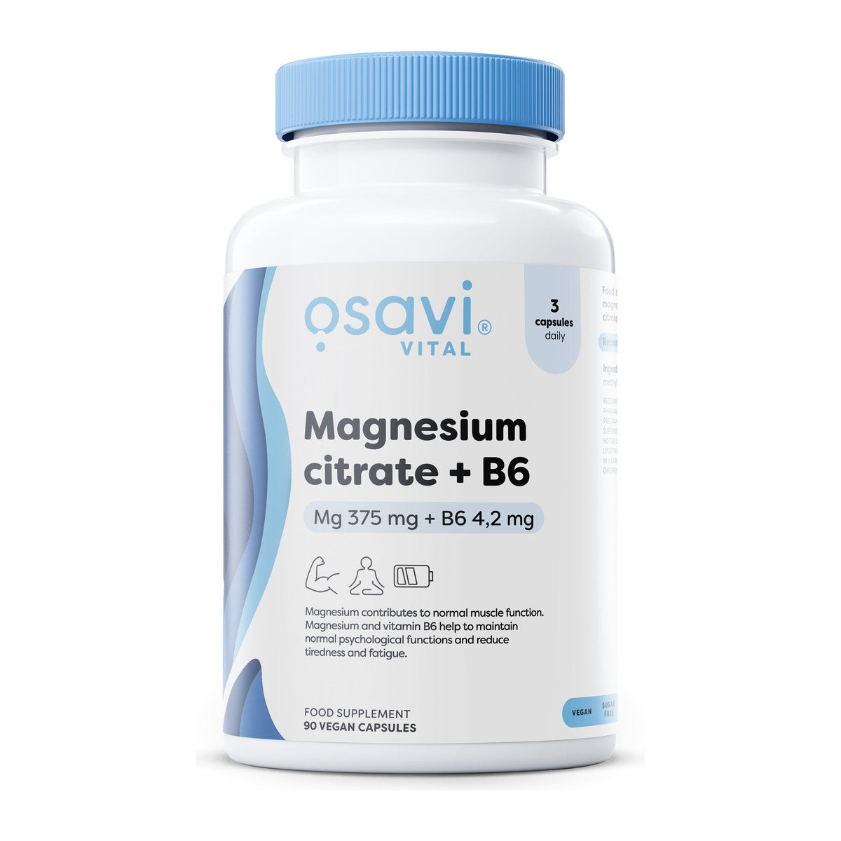 Osavi Magnesium Citrate + B6, 375mg + 4.2mg - 90 vcaps