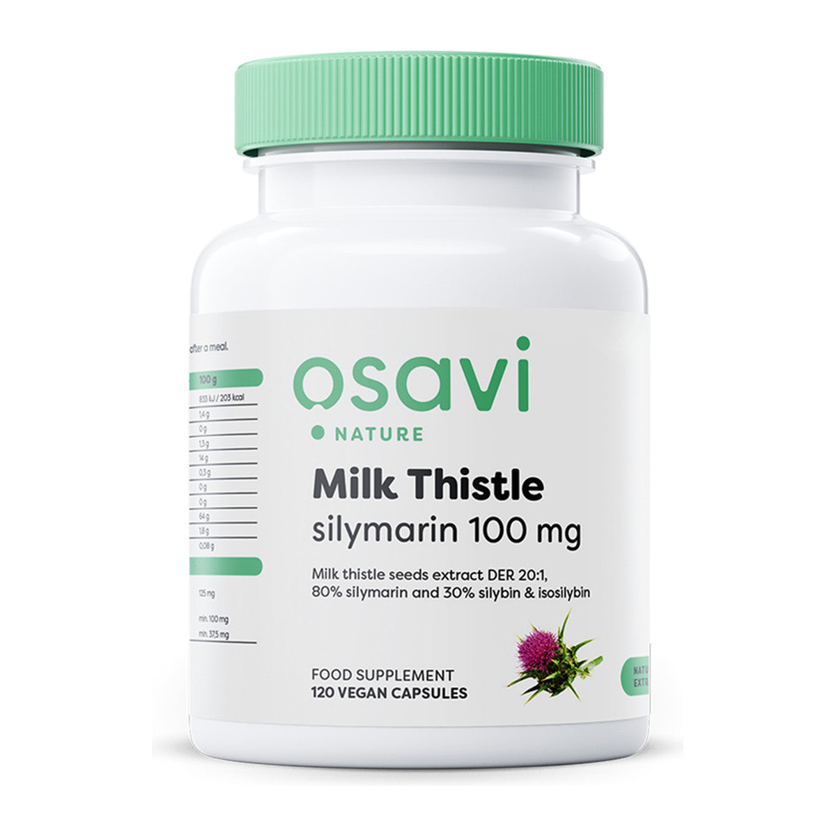 Osavi Milk Thistle, Silymarin 100mg - 120 vegan caps